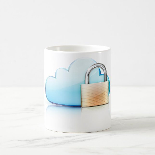 Secure Cloud Storage Icon with Padlock Coffee Mug (Creator Uploaded)