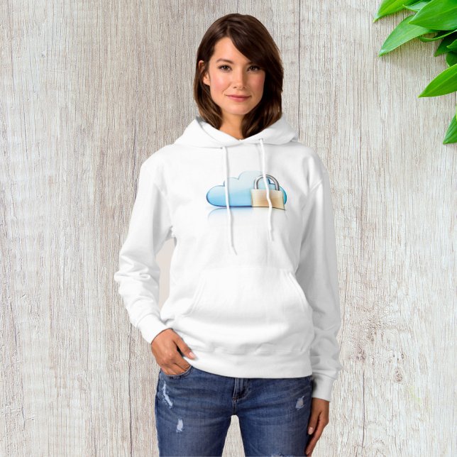 Secure Cloud Storage Icon with Padlock Hoodie (Creator Uploaded)