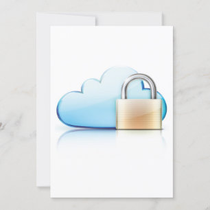 Secure Cloud Storage Icon with Padlock Invitation