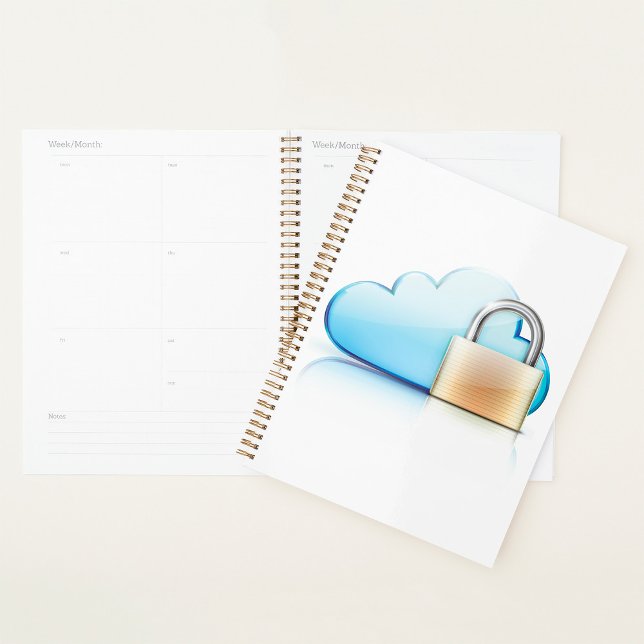 Secure Cloud Storage Icon with Padlock Planner (Creator Uploaded)