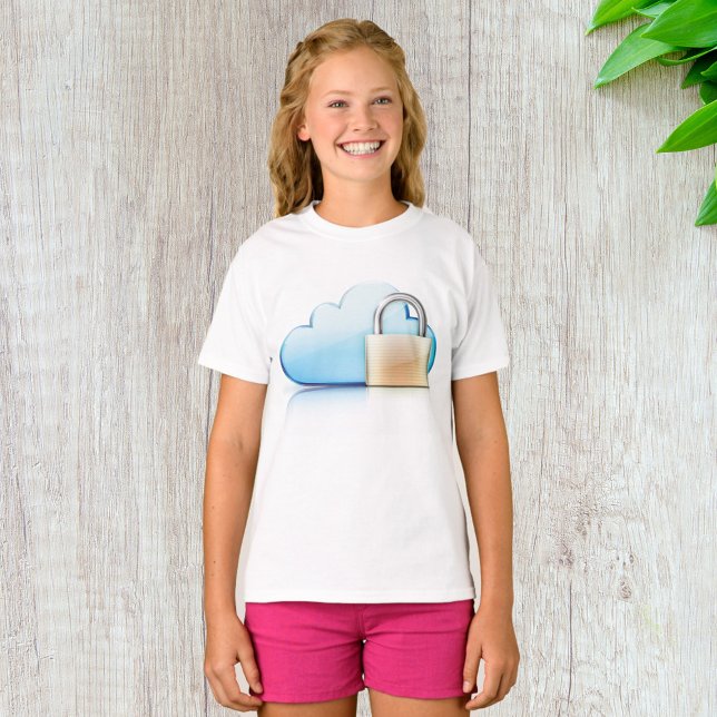 Secure Cloud Storage Icon with Padlock T-Shirt (Creator Uploaded)