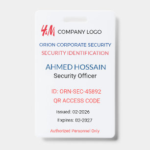 Security Badge   Company Badge – QR ID