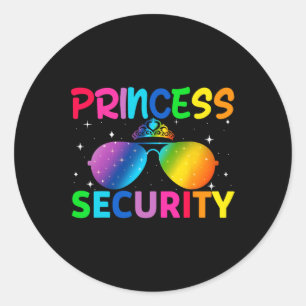 Security Birthday Halloween Party Funny Men Women  Classic Round Sticker