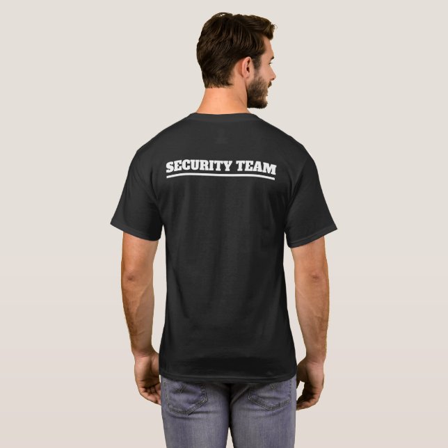 Security  Black TShirt White Move Logo (Back Full)