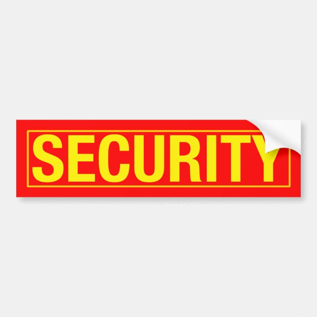 "SECURITY" BUMPER STICKER (Front)