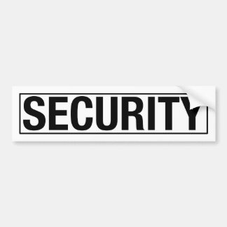 "SECURITY" BUMPER STICKER