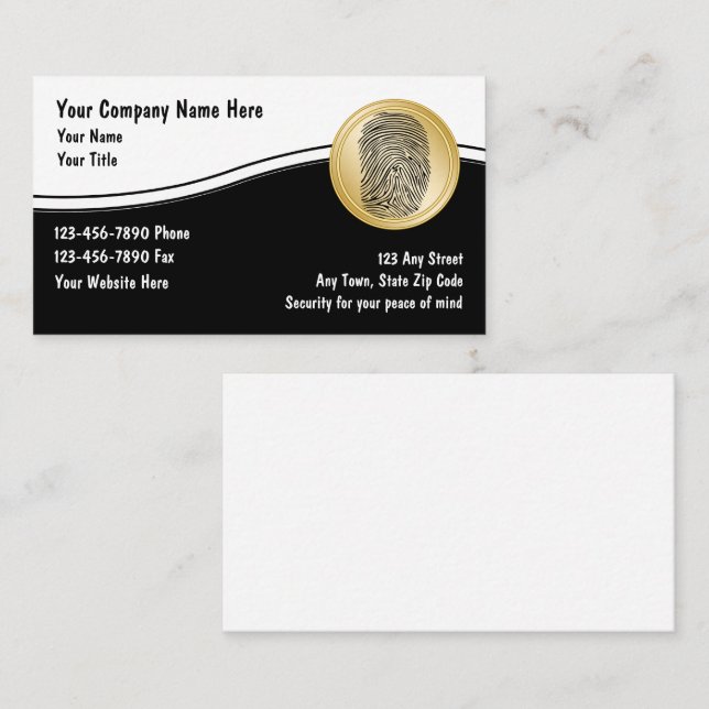 Security Business Cards (Front/Back)