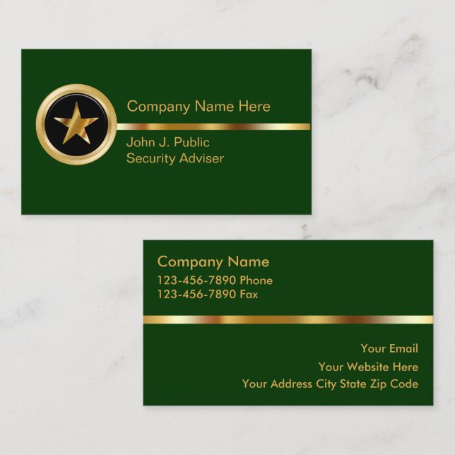 Security Business Cards (Front/Back)