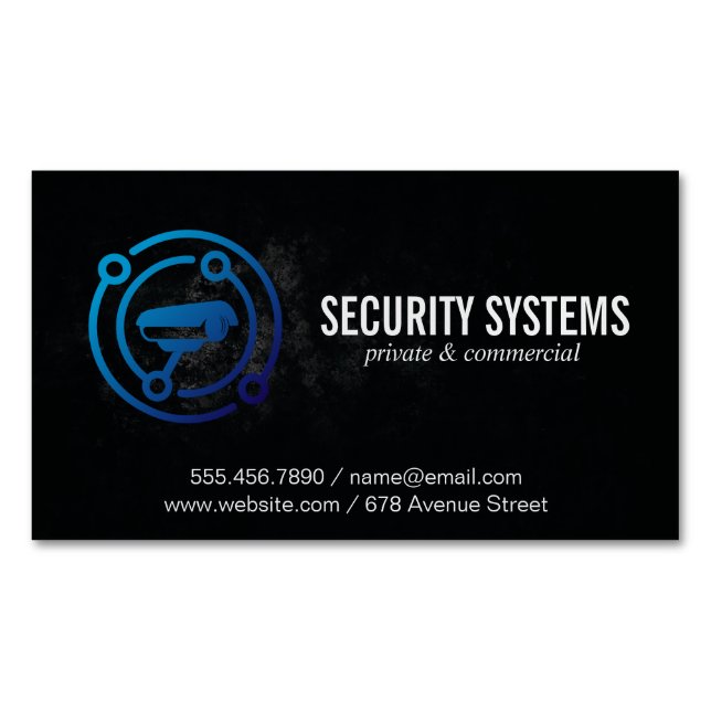 Security Camera | Home Protection Magnetic Business Card (Front)