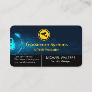 Security Camera Logo Modern Tech AI Business Card