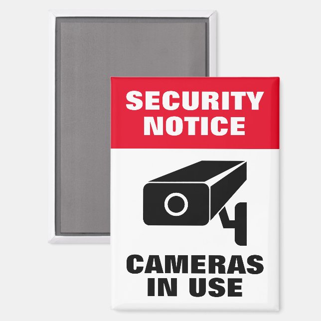 Security camera notice sign magnets (Front/Back)