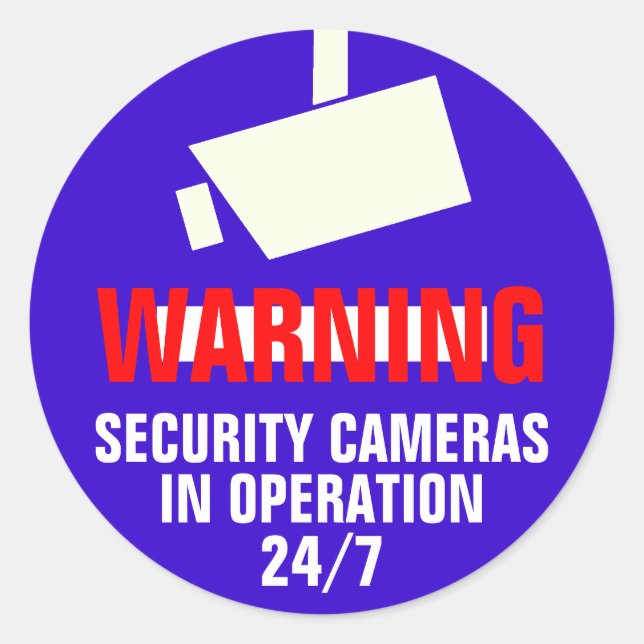 Security Camera Round Warning Sticker (Front)