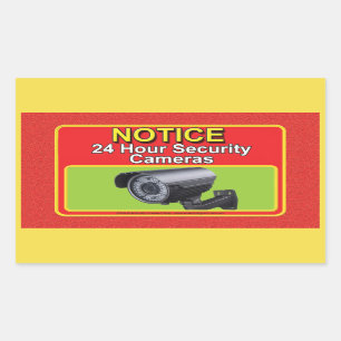 Security Camera Warning Rectangular Sticker