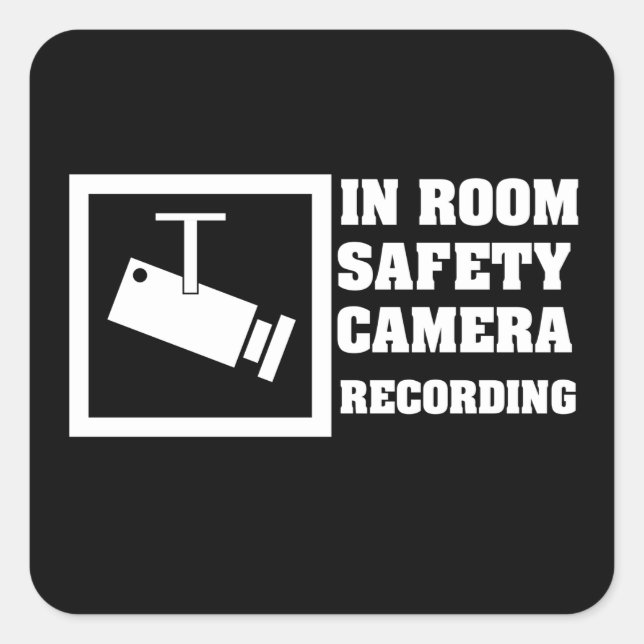 Security Camera Warning Square Sticker (Front)