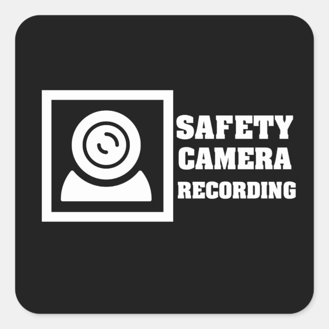 Security Camera Warning Square Sticker (Front)