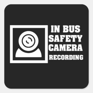 Security Camera Warning Square Sticker