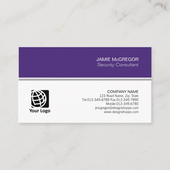 Security Consultant Simple Minimal Professional Business Card (Front)