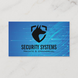 Security Dog Protection   Tech Background Business Card