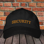 SECURITY embroidered baseball cap gold / black<br><div class="desc">Embroidered Hats: Classic golden / black fashion baseball cap with text "SECURITY" for night club,  students party,  secret Santa,  bachelor / stag party,  wedding,  costume party dress up / night out</div>