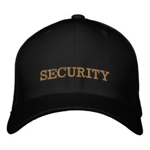 SECURITY embroidered baseball cap gold / black