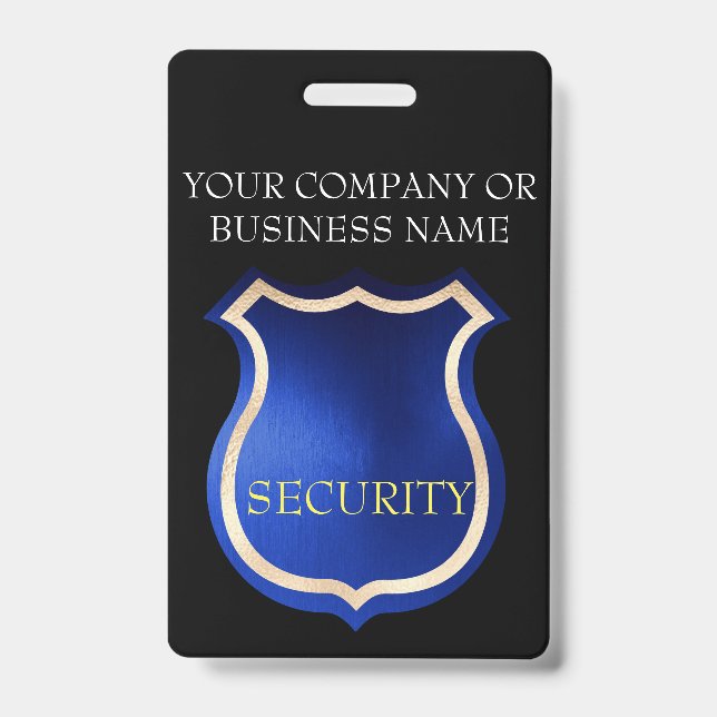 Security Guard Badge with Company Name ID Badge (Front)