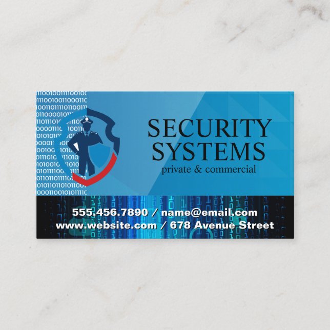 Security Guard | Cyber Code | Tech Business Card (Front)