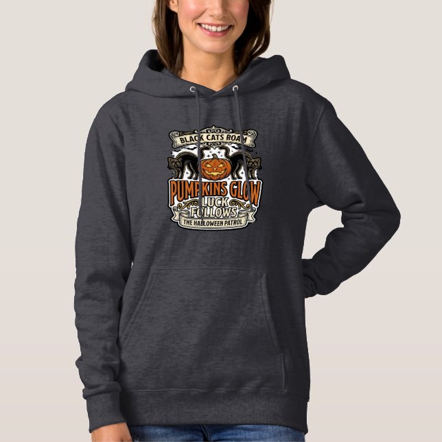 Security Guard Halloween Shirt with Black Cats & P (Front)