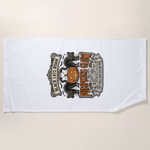 Security Guard Halloween Shirt with Black Cats & P Beach Towel