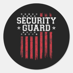 Security Guard Proud American Flag Usa Patriot Pat Classic Round Sticker