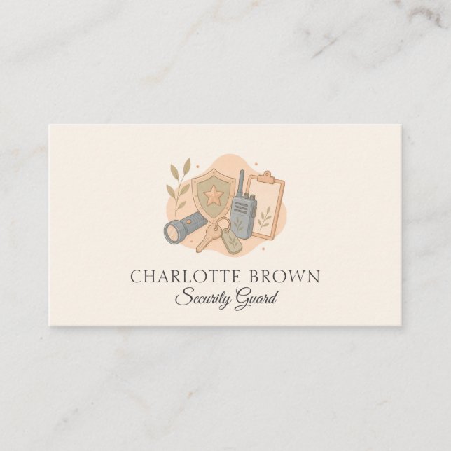 Security Guard Safety Protection Surveillance Business Card (Front)