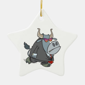 security guard tough bull cartoon ceramic tree decoration