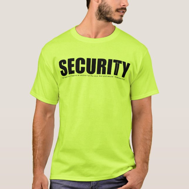 Security Hebrews 6:19 in Yellow T-Shirt (Front)