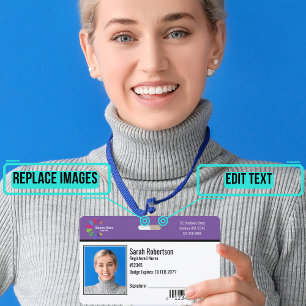 Security ID Employee Badge - Horizontal ID Badge