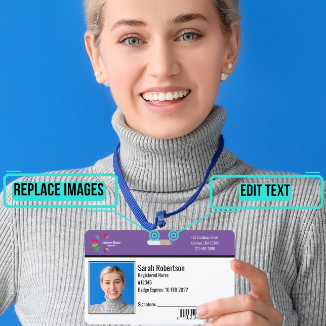 Security ID Employee Badge - Horizontal ID Badge (Please enjoy our badge and see all colors and shapes in the collection.)