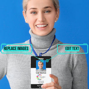 Security ID Employee Badge - Vertical ID Badge