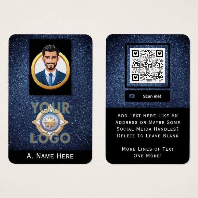 Security Law Enforcement Tech Pros Blue Glitter  (Front & Back)