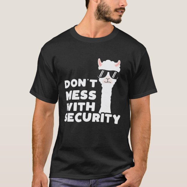 Security Llama Police for  Parties T-Shirt (Front)