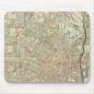 Security map and Street Railways in Los Angeles Mouse Pad