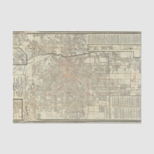 Security map and Street Railways in Los Angeles Tissue Paper