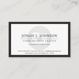 Security Minimal Locked File Folder Blk Bdr. Business Card