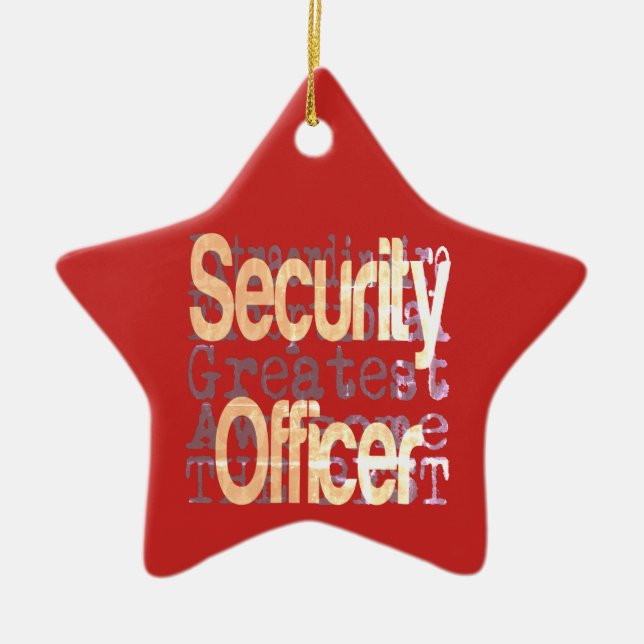 Security Officer Extraordinaire Ceramic Tree Decoration (Front)