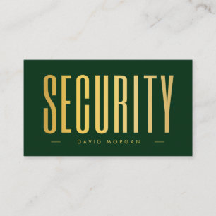 Security QR Code Logo Dark Green And Gold Business Card
