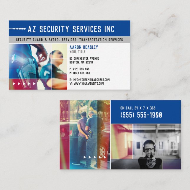 Security Services | Private police Business Card (Front/Back)