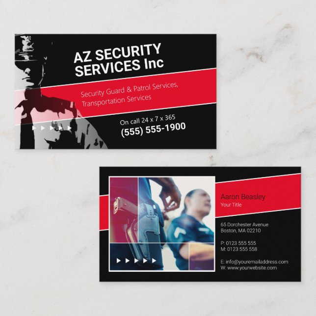 Security Services | Private police Business Card (Front/Back)
