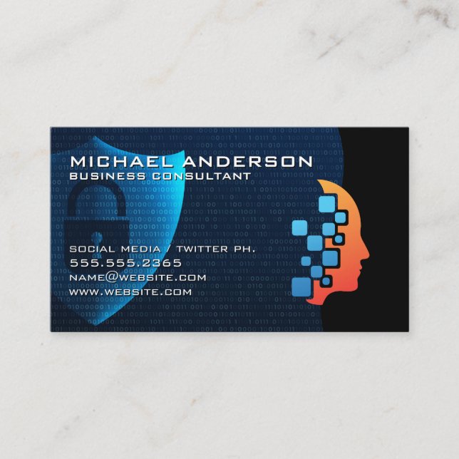 Security Shield Graphics | Tech Logo Business Card (Front)