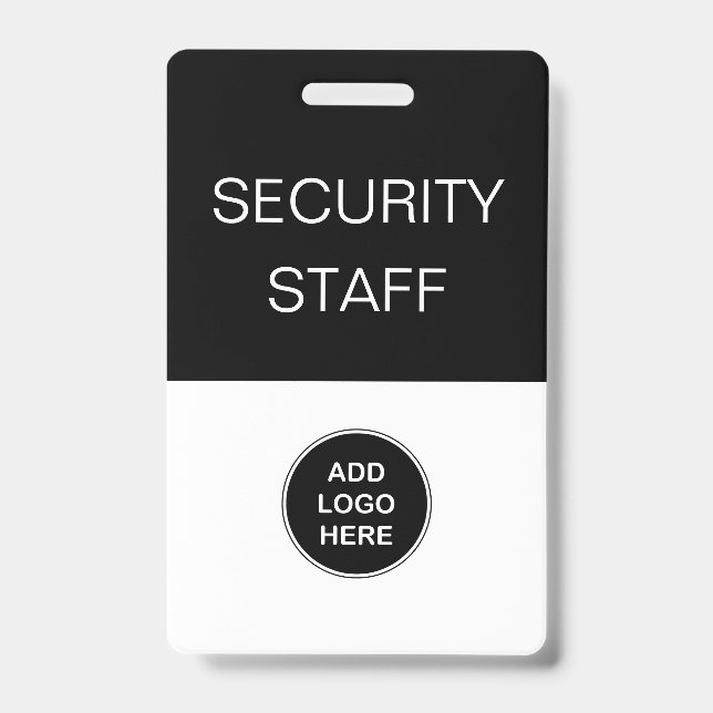 Security Staff Simple Logo Design ID Badge (Front)