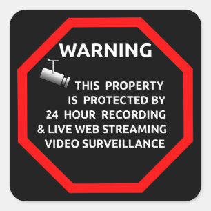 SECURITY STICKER SIGN WARNING SURVELLIENCE CAMERA