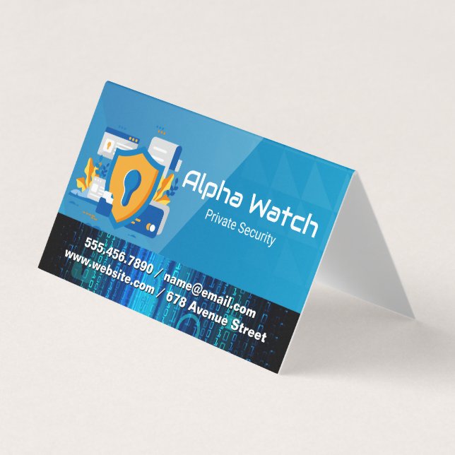 Security Team | Cyber Coding | Tech Business Card (Front)