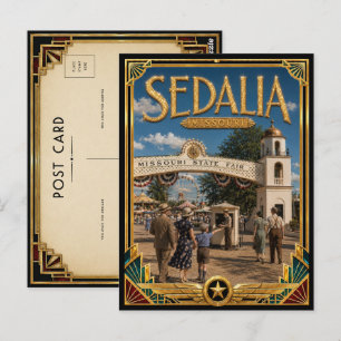 Sedalia Missouri Vintage Art Deco Golden Age Postcard