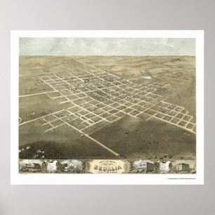 Sedalia, MO Panoramic Map - 1869 Poster